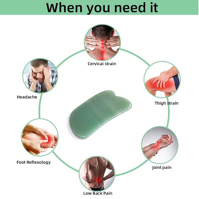 Facial Gua Sha Tool for Chin Massage Tool Natural Jade Stone Gua Sha Board for - Image 4