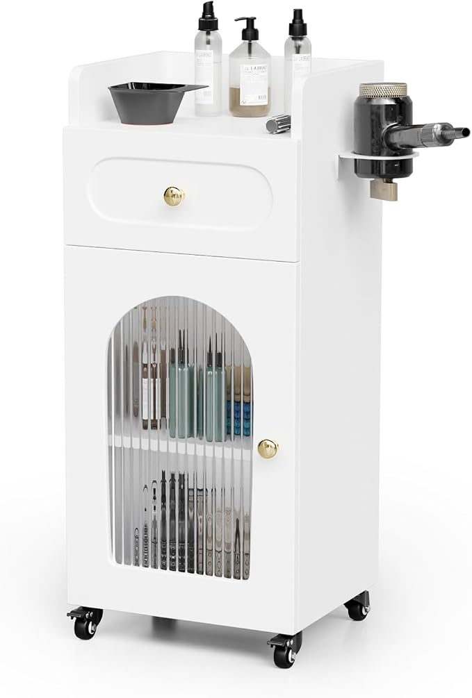 Salon Cart with Wheels, 3 Tier Rolling Beauty Trolley - Image 6