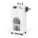 OmySalon Salon Cart with Wheels, 3-Tier Rolling Beauty Cart with Glass Door & by OmySalon
