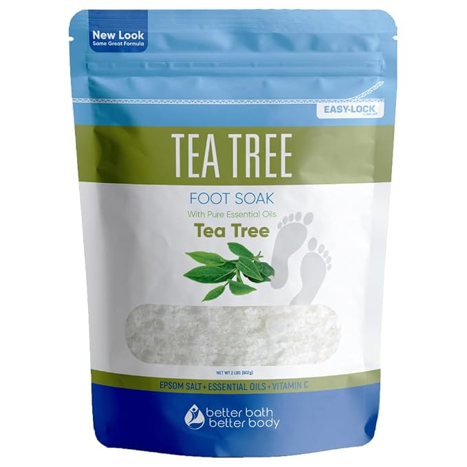 Tea Tree Foot Soak 32 Ounces USP Grade Epsom Salt by BetterBathBetterBody