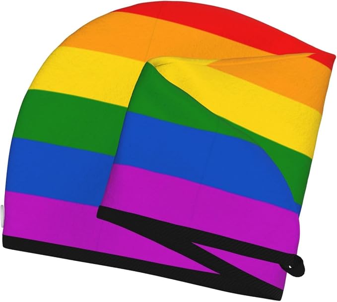 Gay Pride Rainbow Hair Towel Wrap Microfiber Fast Drying Hair Turban - Image 6