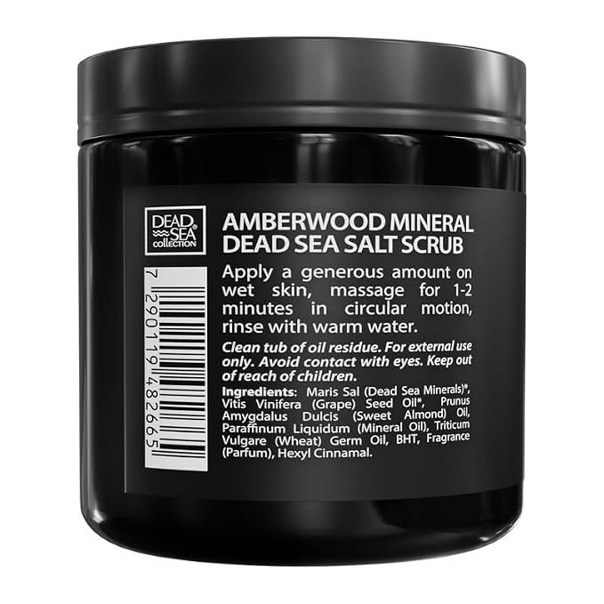 Salt Body Scrub Amberwood For Men – Moisturizes, Exfoliates & Nourishes Skin – - Image 7