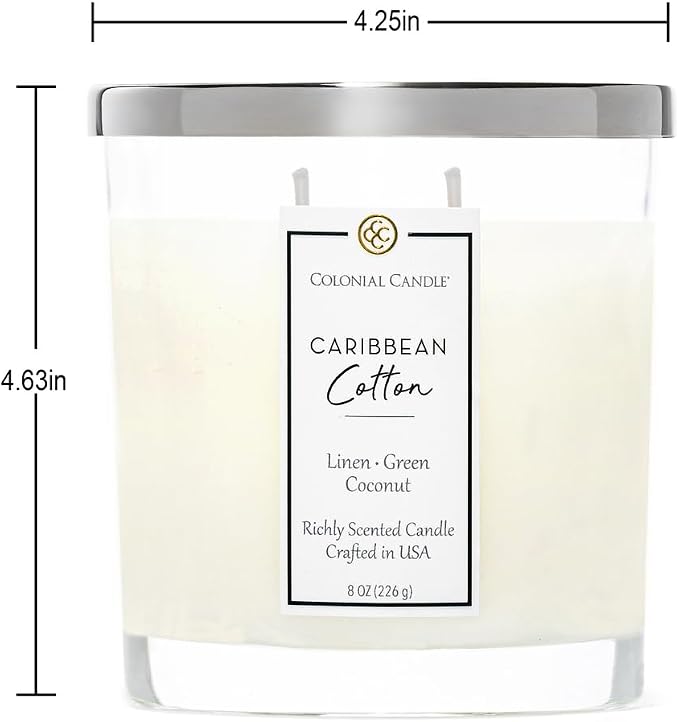 Colonial Candle Caribbean Cotton Scented Candle Jar, Highly Fragranced Candles - Image 4
