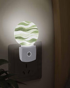 Night Lights Auto Sensor Green Ocean Waves Night Light Abstract Mountain - Image 3