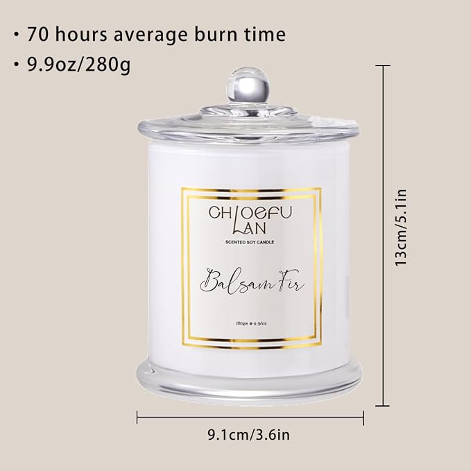 Chloefu LAN Balsam Fir Scented Candle, Holiday Candles - Image 2
