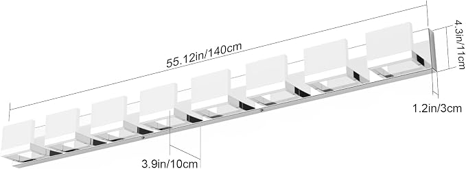 Tipace 8 Lights Modern LED Chrome Vanity Light - Image 8