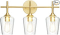 Ralbay Gold Bathroom Vanity Light 3-Lights Vintage Gold Vanity Lights Wall by RalbayLighting
