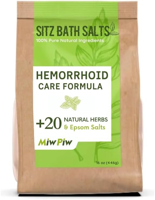 Sitz Bath Salts for Hemorrhoids 15.6 Oz- Soothing Relieving Bleeding Shrinking by MiwPiw