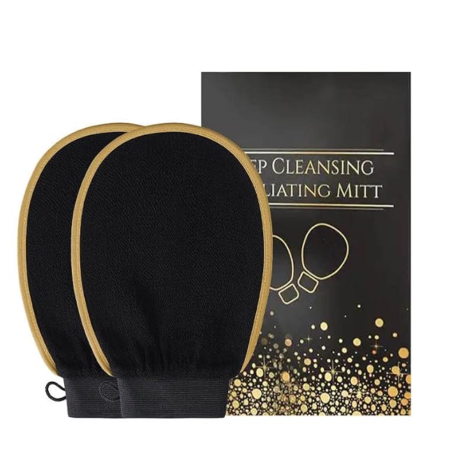 2 pcs Deep Exfoliating gloves Mitt Body Scrub, kessa hammam Glove Body Scrubber - Image 2