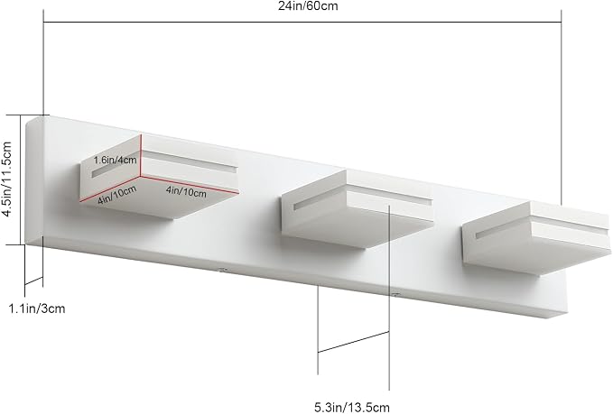 SineRise LED Modern Bathroom Vanity Light Fixtures, Matte White Modern Acrylic - Image 4