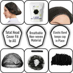 Disposable Bouffant Caps 21 Inch Non Woven Hair Net Elastic Head Cover - Image 4