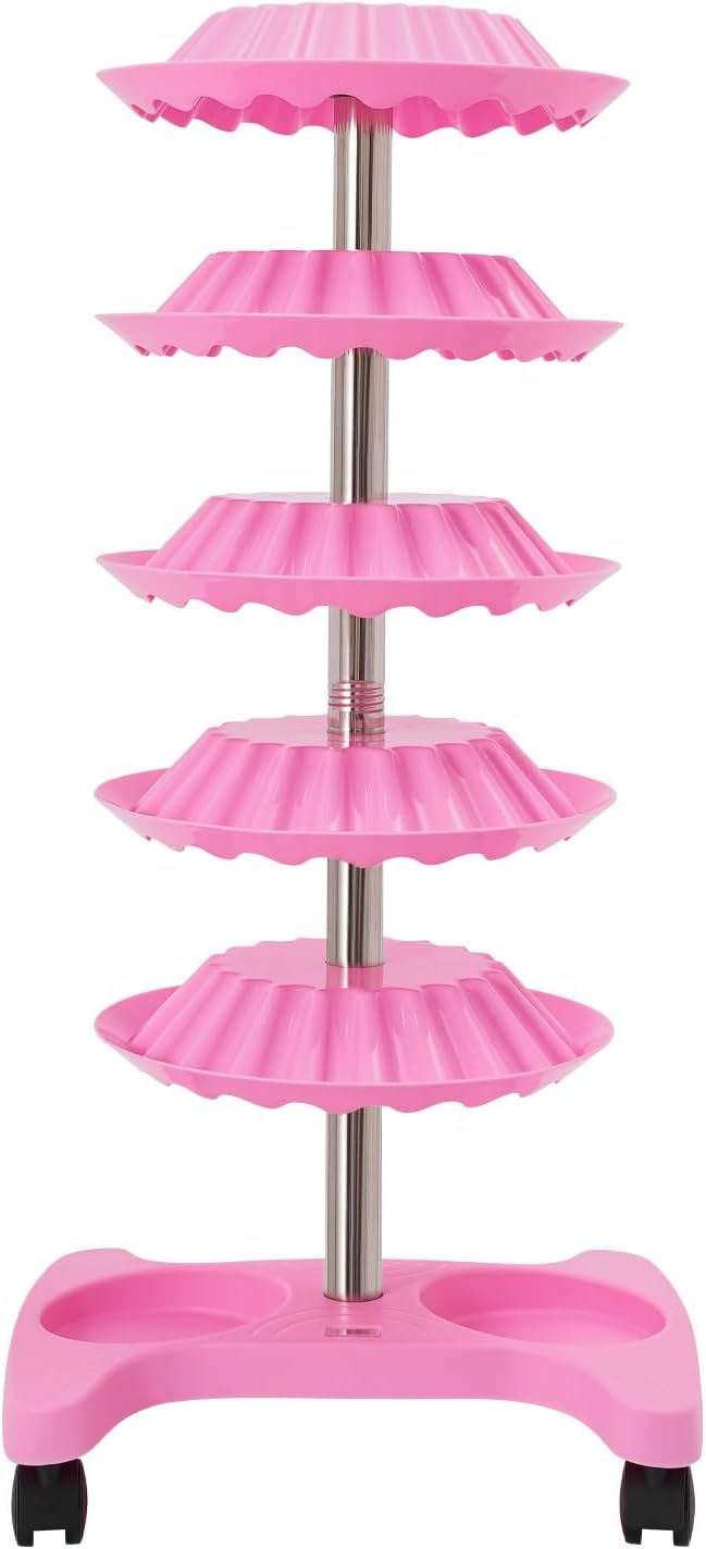 Nail Polish Trolley Organizer, 5 Tiers 360° Rotating Tray Nail Polish Spinning - Image 2