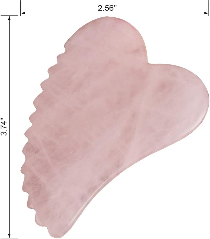 Rose Quartz Gua Sha Comb Massage Tool - Image 3