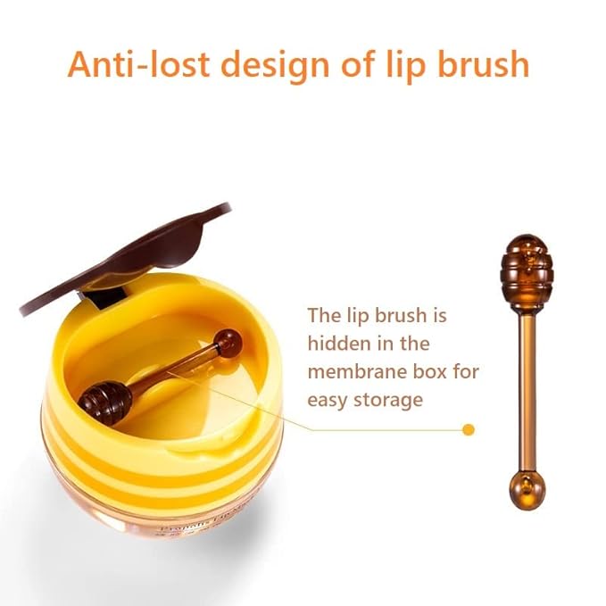2 Pcs Lip Balm Honey Pot, Honey Moisturizing Lip Mask Reduces Lip Lines and - Image 4