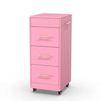 Salon Trolley Cart with Wheels, 3-Drawer Rolling Hair Styling Station, Mobile by OmySalon