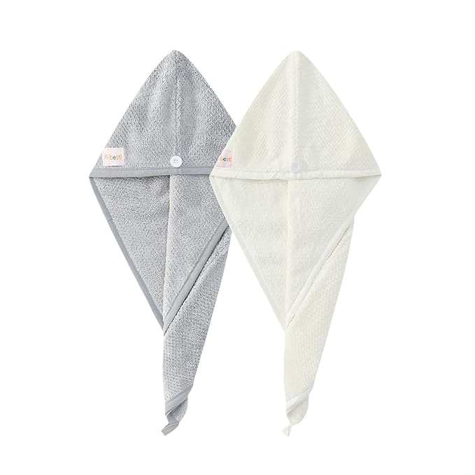 M-bestl 2 Pack Hair Towel Wrap, Absobent Hair Drying Towel - Image 2