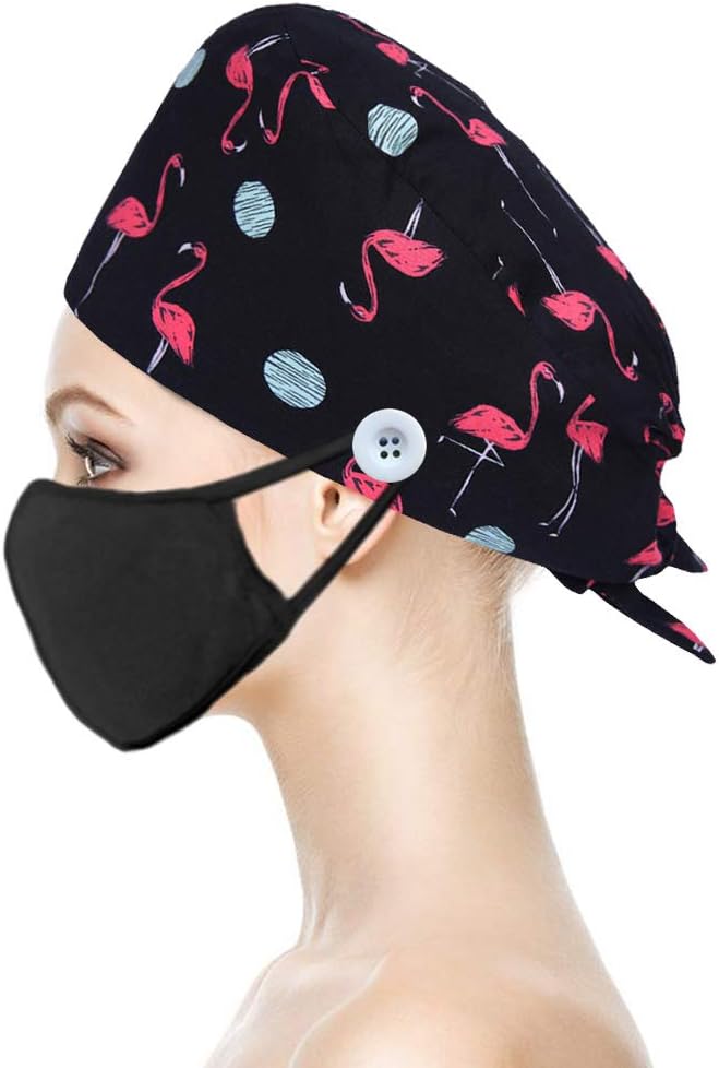 Gourd-Shaped Working Cap with Button, Adjustable Tie Back Hat Sweatband Hair - Image 2