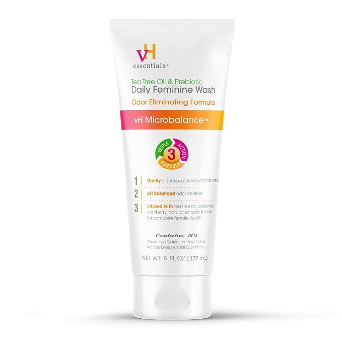 vH essentials, Ph Balanced Daily Feminine Wash, Tea Tree Oil & Prebiotic by vHessentials