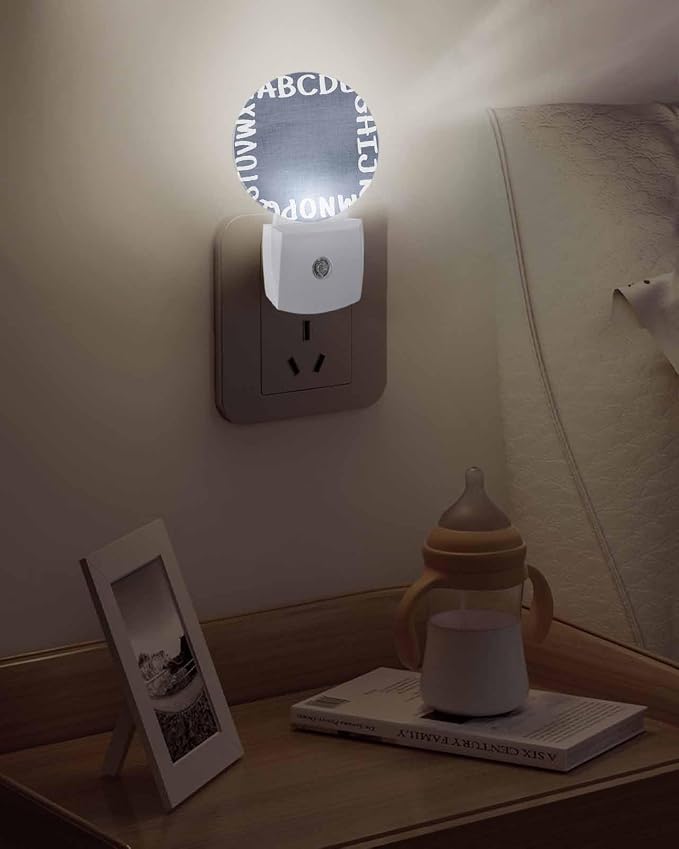 Night Lights Auto Sensor Alphabet Night Light Gray Modern Minimalist Letter - Image 5