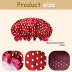Christmas Red Polka Dot Shower Cap - Image 2