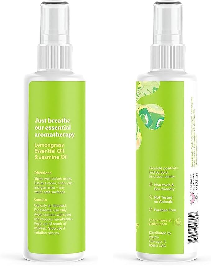Asutra Lemongrass & Jasmine Multi-Use Natural Aromatherapy Room Spray, Calming - Image 7