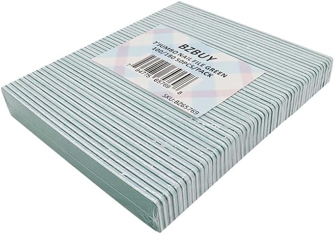 Jumbo Nail File 50 PCS Professional Double Sided 100/180 Grit Nail Files Emery by Unknown