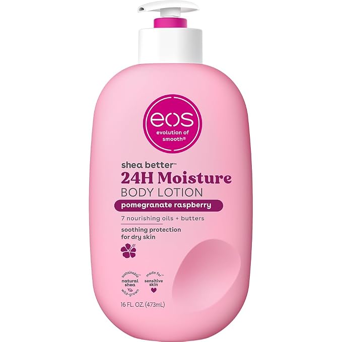 eos Shea Better Body Lotion Pomegranate Raspberry, 24-Hour Moisture Skin Care by eosproducts