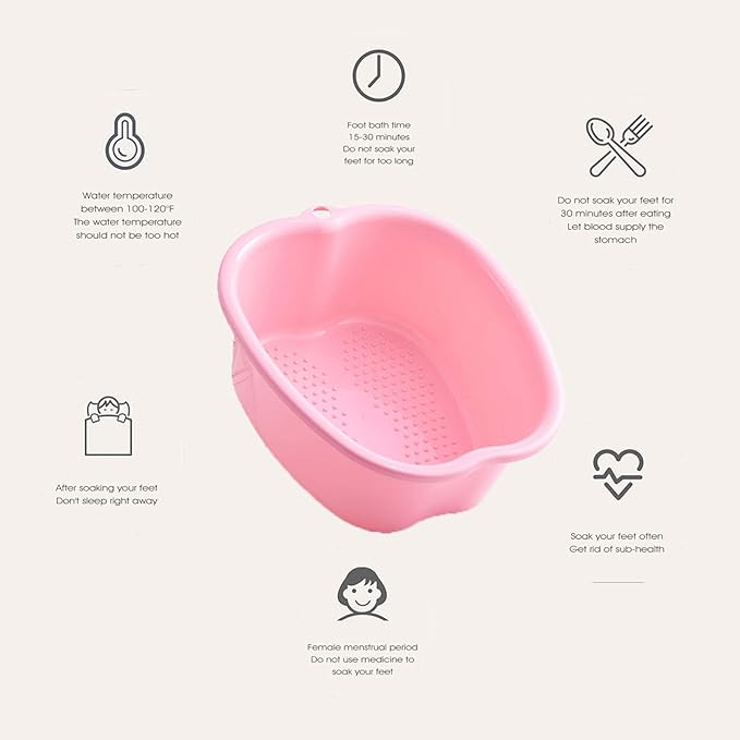 AXLOFO® Foot Soaking Bath Basin, Large Plastic Foot Soaking Tub, Feet Massage - Image 3