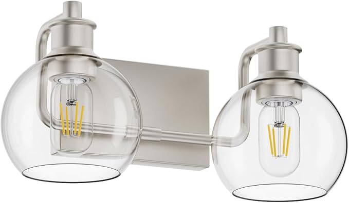 Tipace 2 Light Wall Scone Vintage Vanity Light Fixtures Brushed Nickel Wall - Image 9