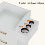 Paddie Beauty Salon Storage Trolley Cart, Glass Top Hair Station Cabinet - Image 3