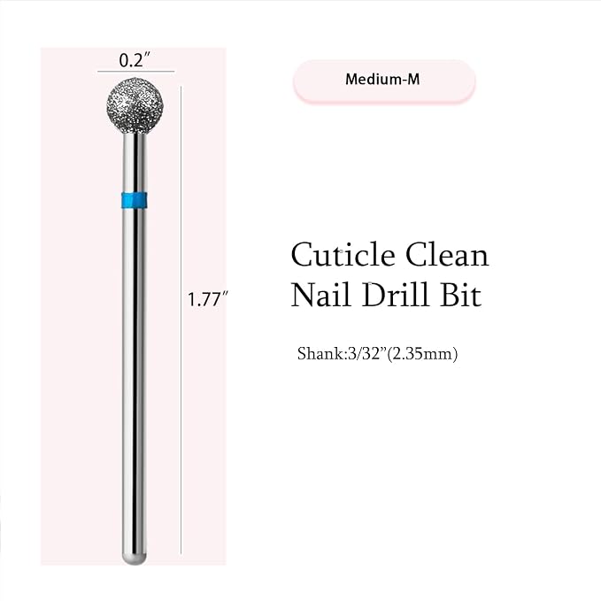 10pcs Safety Ball Cuticle Drill Bits, Carbide Diamond Nail Bits - Image 2