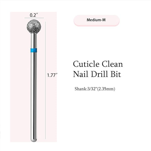 10pcs Safety Ball Cuticle Drill Bits, Carbide Diamond Nail Bits - Image 2