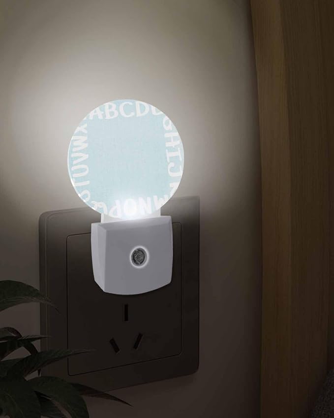 Night Lights Auto Sensor Alphabet Night Light Teal Blue Modern Minimalist - Image 3