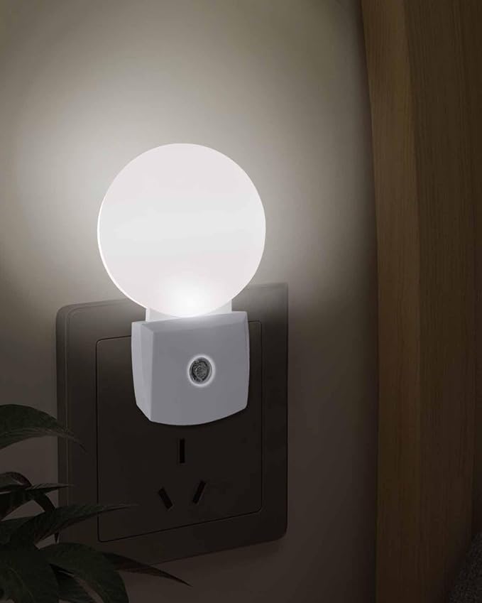 Night Lights Auto Sensor Pink Ombre Night Light Solid Color Round Lamp Plug-in - Image 3