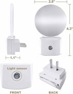 Night Lights Auto Sensor Grey Ombre Night Light Solid Color Round Lamp Plug-in - Image 2