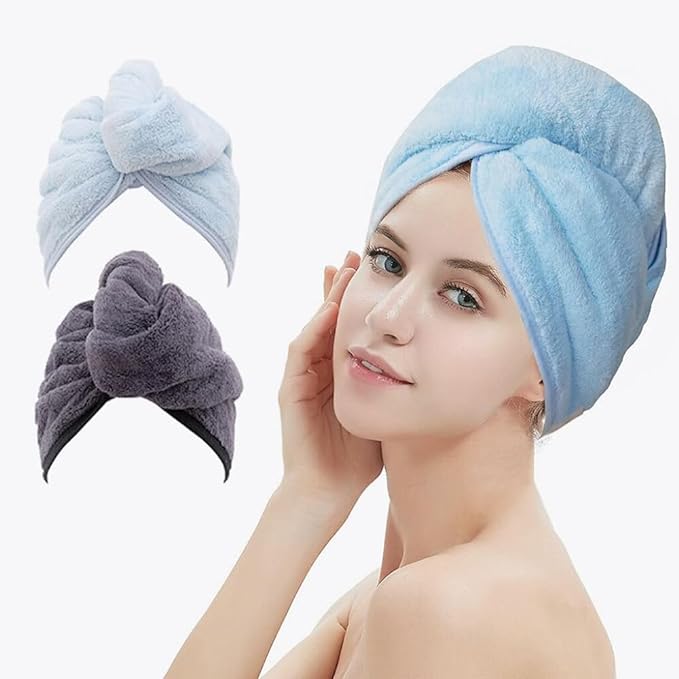 M-bestl 2 Pack Hair Drying Towels, Hair Towel Wrap, Absorbent Microfiber Hair by awesomeOralcareproduct