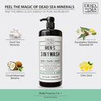 Dead Sea Collection Mens Body Wash 3 in 1 – Eucalyptus Body Wash - Image 3