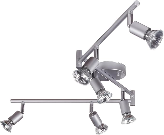 Globe Electric 59351 Payton 6-Light Foldable Track Lighting, Matte Silver - Image 5