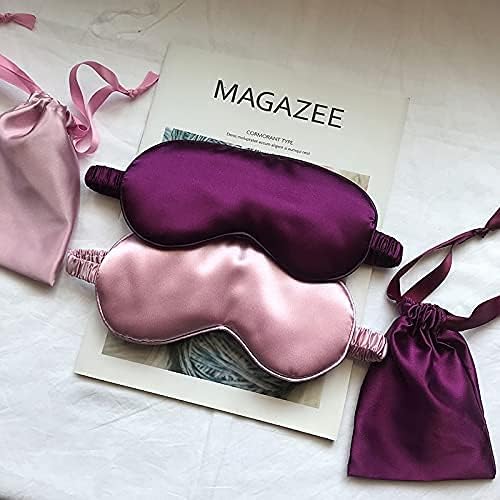 Silk Satin Sleeping Eye Mask, Dark Purple Sleep Eye Mask Night Blindfold - Image 5
