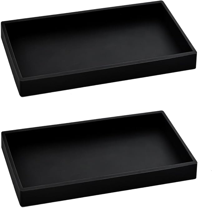 2PCS 7.87” L x 3.93” W Silicone Soap Dispenser Trays, countertop Tray by BasedFloor