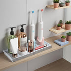2PCS 11.8” L x 5” W Silicone Soap Dispenser Tray, Bathroom Sink Vanity Trays - Image 5