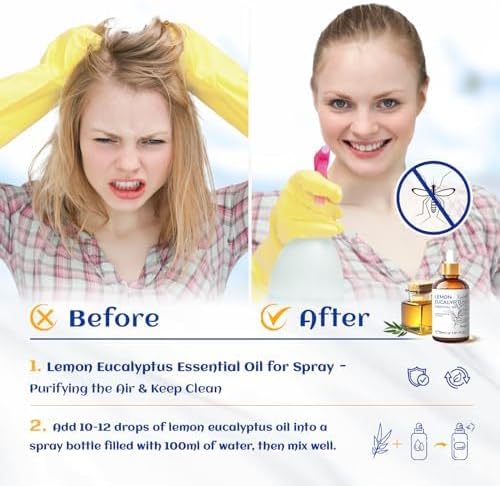 HIQILI Lemon Eucalyptus Oil, for Spary, 100% Pure Natural - Image 2