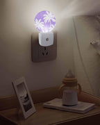 Night Lights Auto Sensor Tropical Palm Trees Night Light Purple Linen Coastal - Image 5