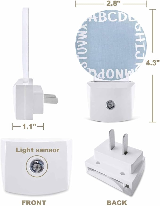 Night Lights Auto Sensor Alphabet Night Light Teal Blue Modern Minimalist - Image 2