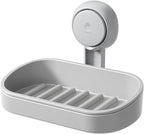 LEVERLOC Soap Dish Holder for Shower Suction Cup Wall Mounted Self Draining by LEVERLOC