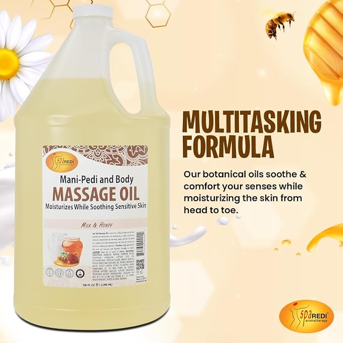 SPA REDI - Massage Oil, Milk and Honey, 128 Oz - Professional Pedicure - Image 2