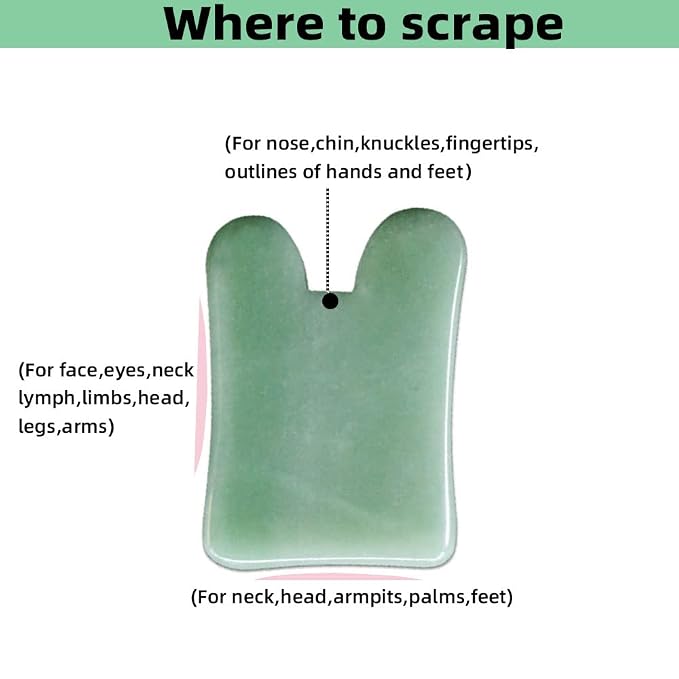 Gua Sha Facials Tools for Nose Massage Tools Board Natural Jade Stone for SPA - Image 4