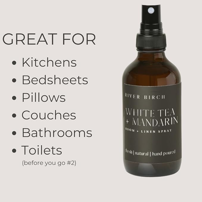 River Birch White Tea + Mandarin Scented Linen and Room Spray | Home Fragrance - Image 5