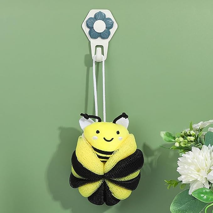 Ximimark 2 pcs Bee Loofah Sponge Cartoon Bee Bath Sponge Shower Sponge Balls - Image 5