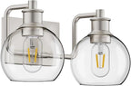 Tipace 2 Light Wall Scone Vintage Vanity Light Fixtures Brushed Nickel Wall - Image 2